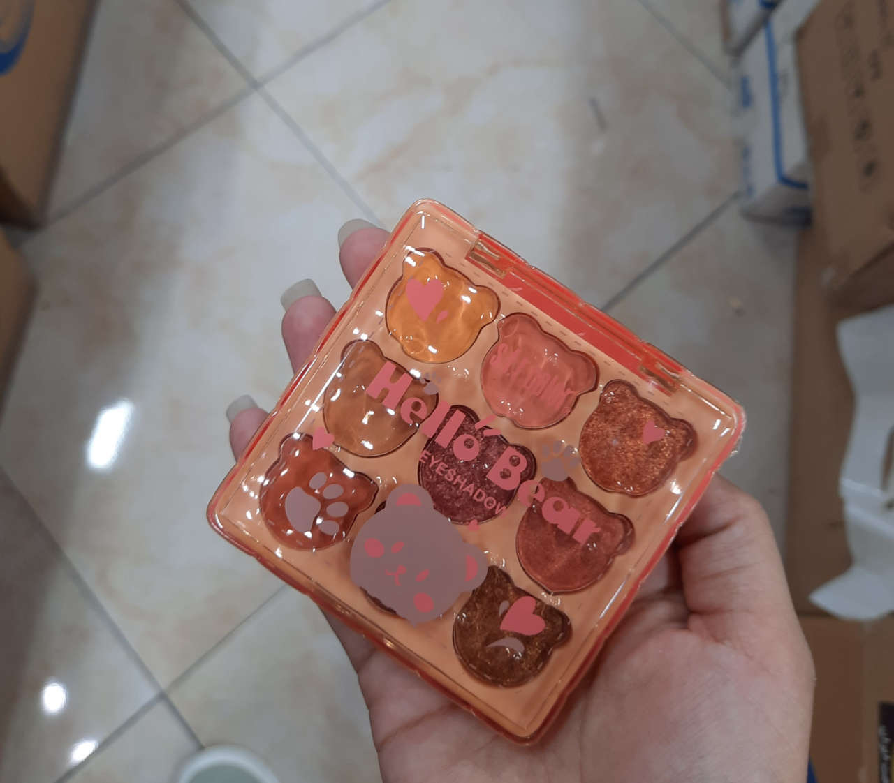 پلت سایه خرسی ۹ رنگ مات و شاین hello bear